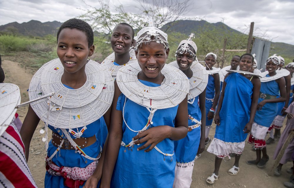 Maasai girls participate in a newly conceived rite of passage to mark their ascent into womanhood