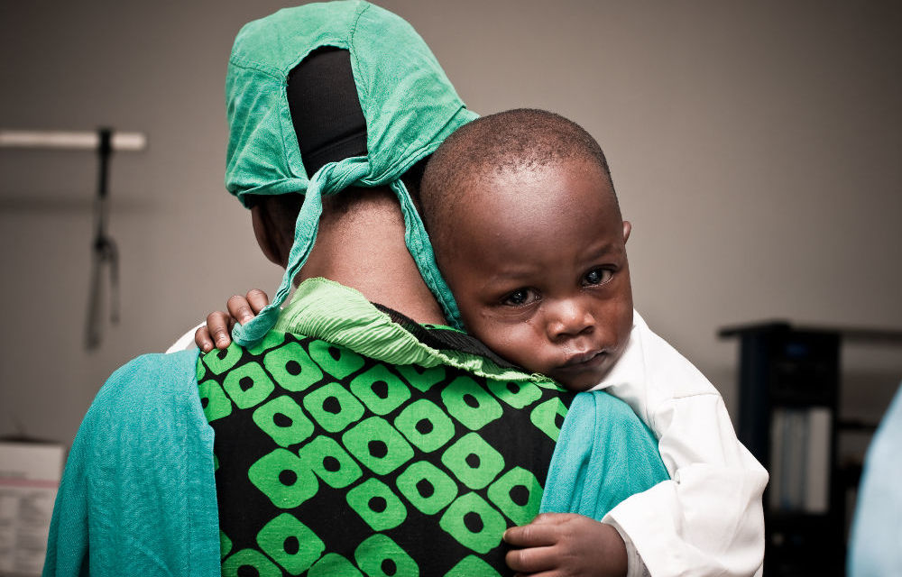 Kehinde Oluwafemi with his mother before eye surgery.