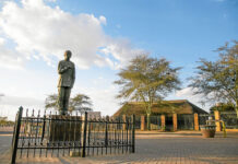 Madibaville isn’t always paradise The Madiba statue in Mandela Village
