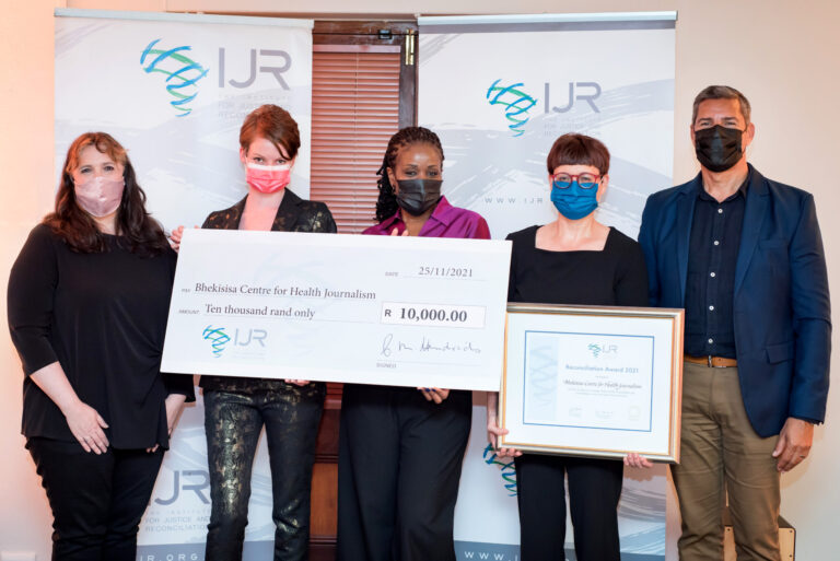 Bhekisisa wins the 2021 Reconciliation Award for its role in reporting on the COVID pandemic