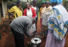 Ndua’s stove keeps a lid on cholera in Kenya Keneth Ndua demonstrates his stove invention