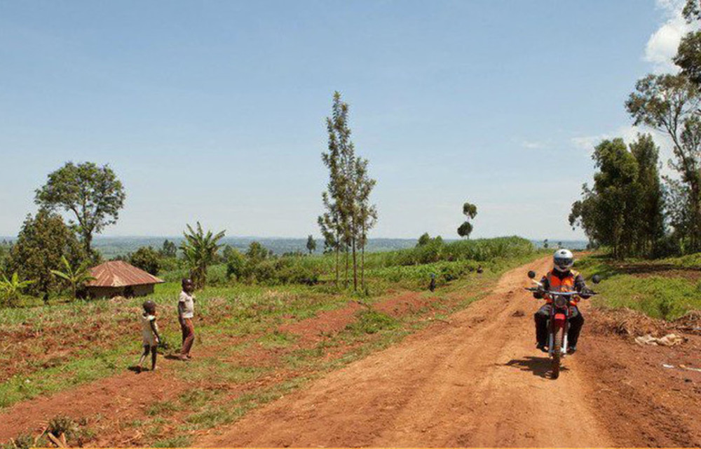 Bikers travel to health communities to deliver TB treatment.